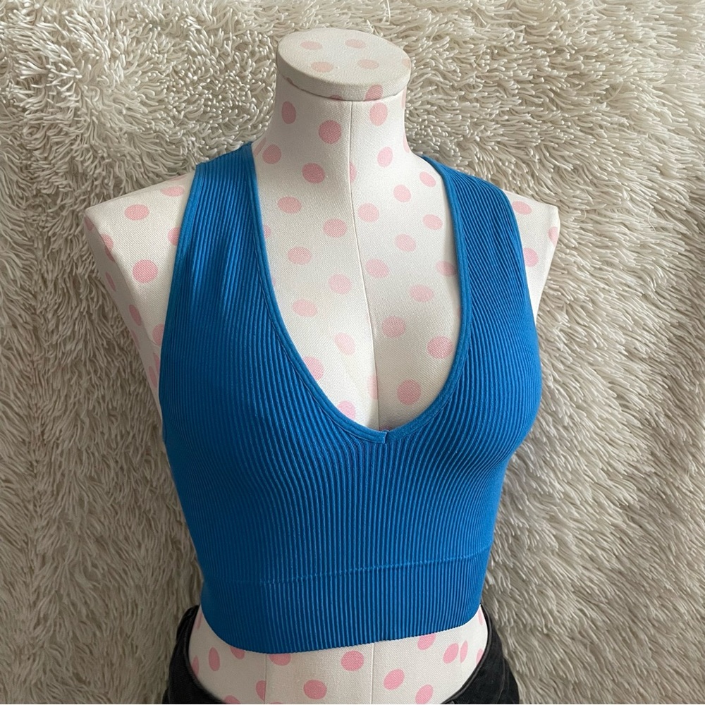Garage Blue V Neck seamless tank